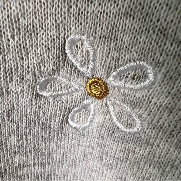 Madewell Daisy Embroidered Mainstay Sweatshirt Miles by Madewell Gray Sz S - Picture 1 of 12